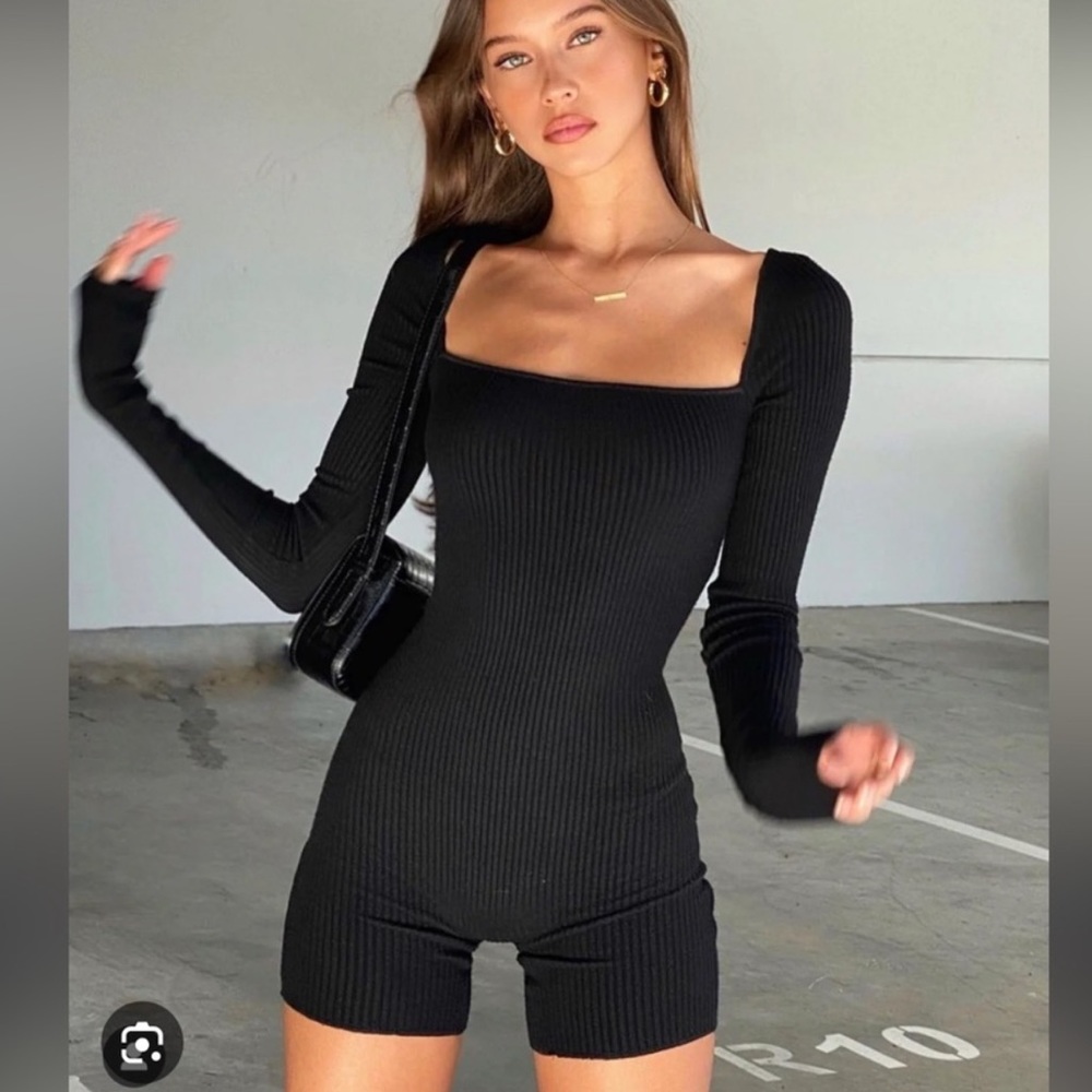 AREYOUAMI ANKE ROMPER IN BLACK
